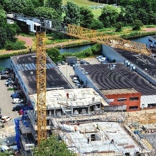 Luchtfoto bouwplaats